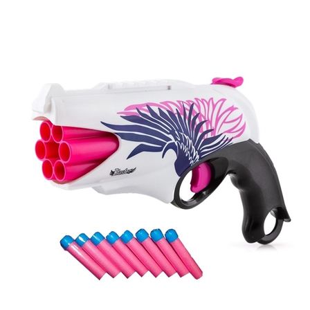 Pistola SuperShot DualFight Lança Dardos Nerf + Bolinhas em Gel - Polibrinq