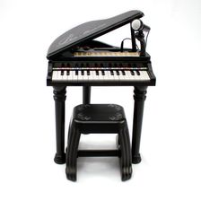 Piano Musical Infantil Com Microfne Banquinho E Sons Mc421P - Mc4213